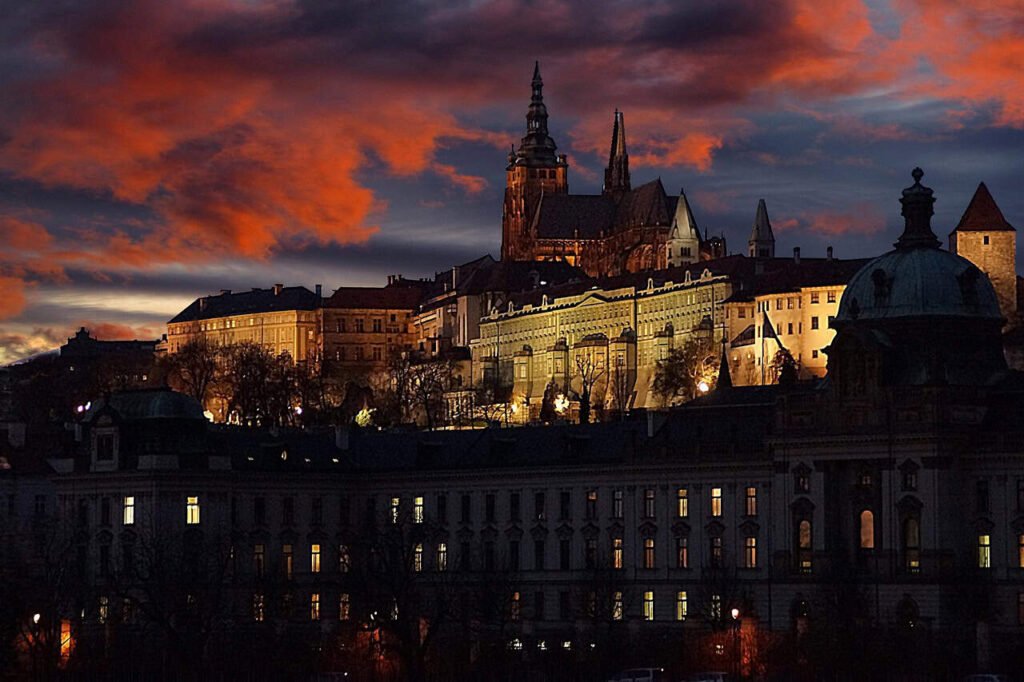 Prague-Castle at night